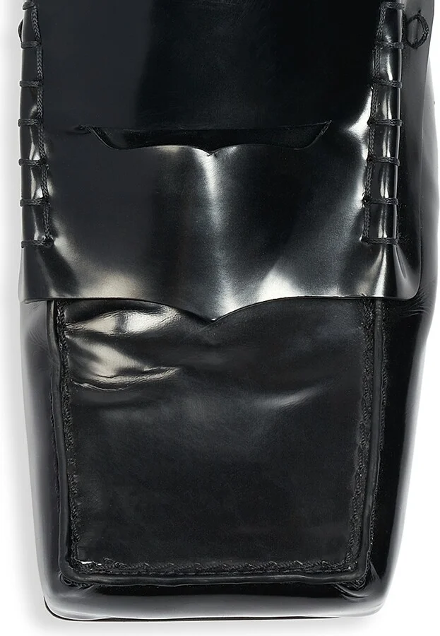 Women's Les Mocassins Carre Leather Loafers - Black - Size 5 - Image 4