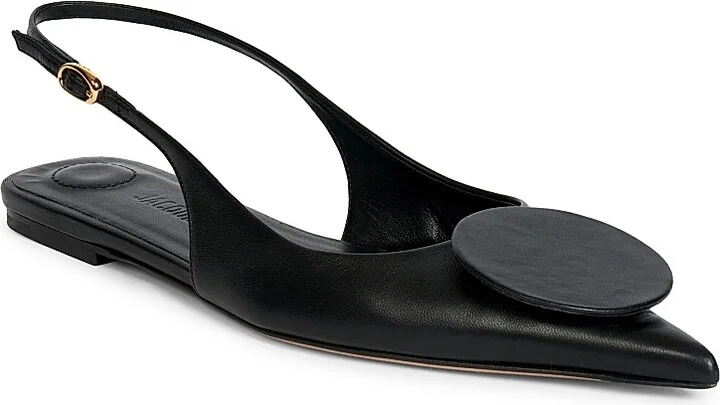 Women's Les Slingbacks Leather Flats - Black - Size 6 - Image 2