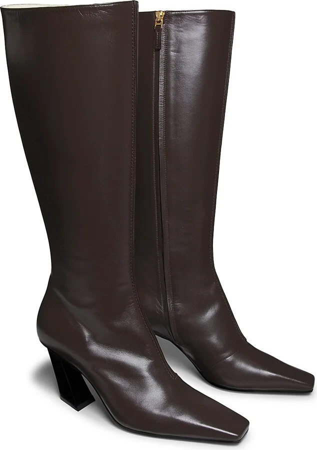 Women's Lewis 75MM Leather Knee-High Boots - Fondant - Size 6 - Image 2