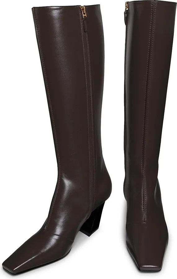 Women's Lewis 75MM Leather Knee-High Boots - Fondant - Size 6 - Image 4
