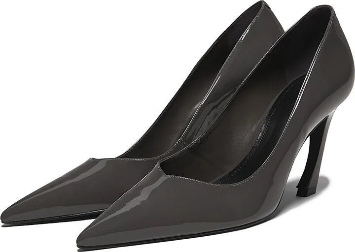 Women's Lexi 90MM Patent Leather Pumps - Dark Grey - Size 6.5 - Image 2