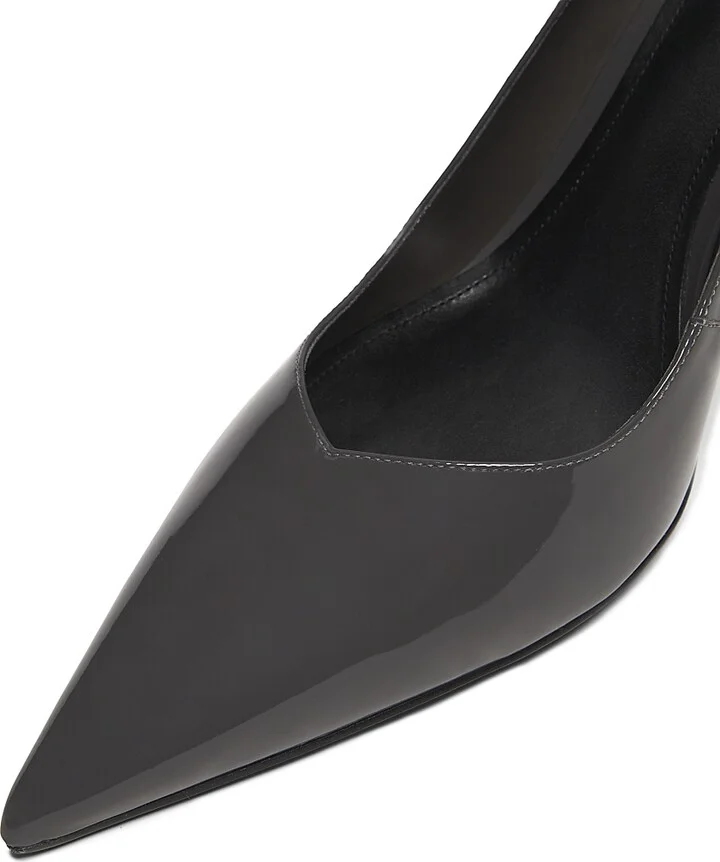 Women's Lexi 90MM Patent Leather Pumps - Dark Grey - Size 6.5 - Image 5