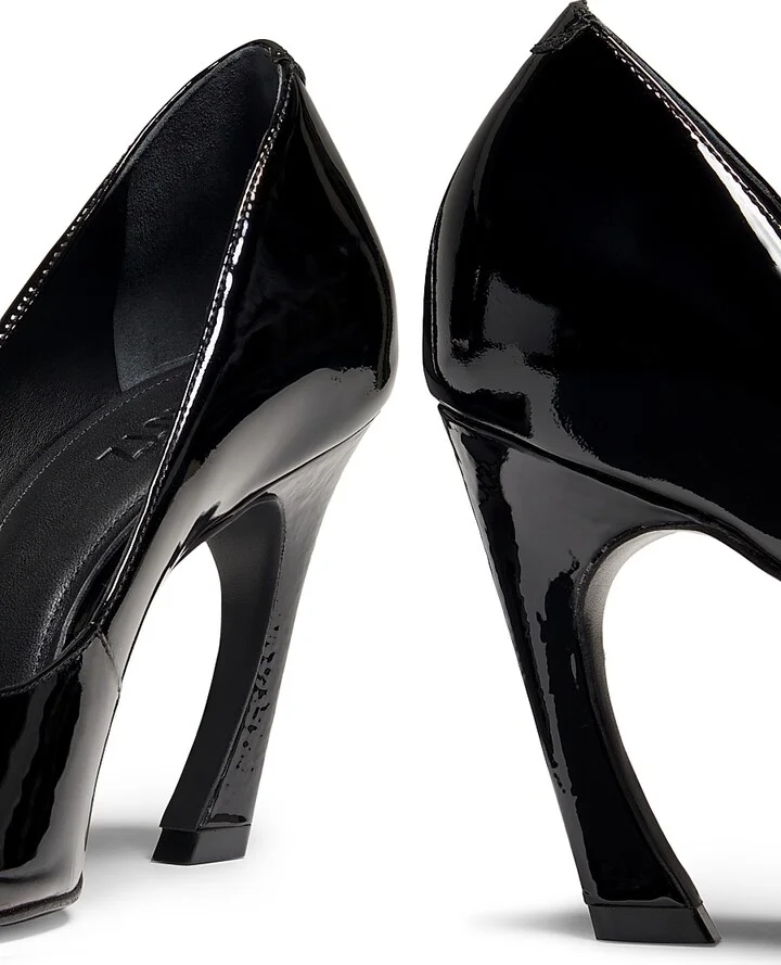 Women's Lexi 90MM Patent Leather Pumps - Dark Grey - Size 6.5 - Image 10