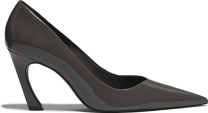 Women's Lexi 90MM Patent Leather Pumps - Dark Grey - Size 6.5