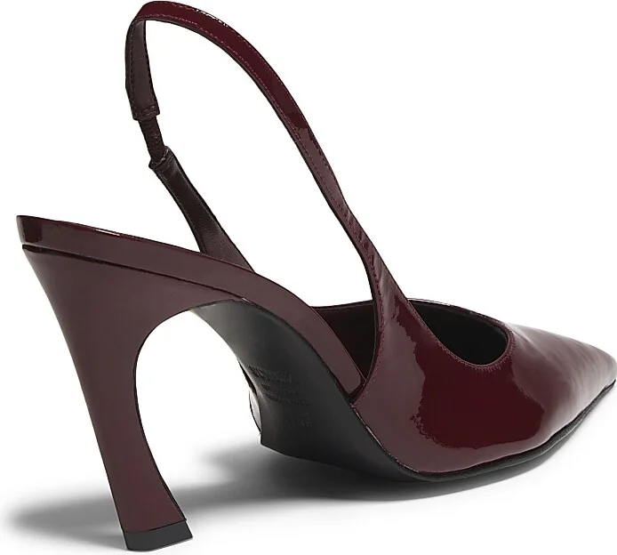 Women's Lexi 90MM Patent Leather Slingback Pumps - Vino - Size 5 - Image 3