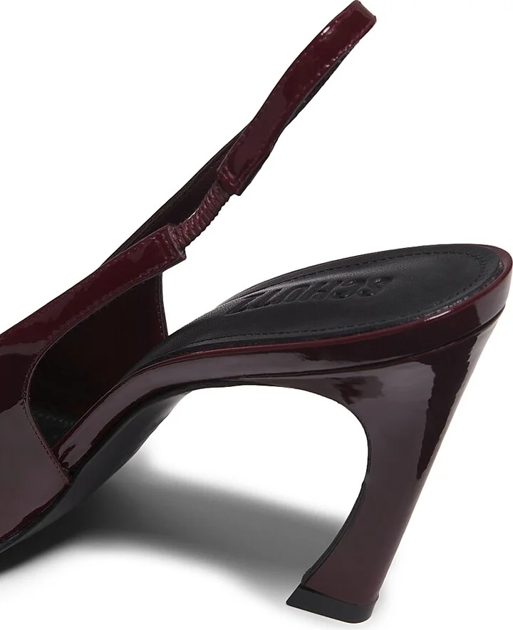 Women's Lexi 90MM Patent Leather Slingback Pumps - Vino - Size 5 - Image 6