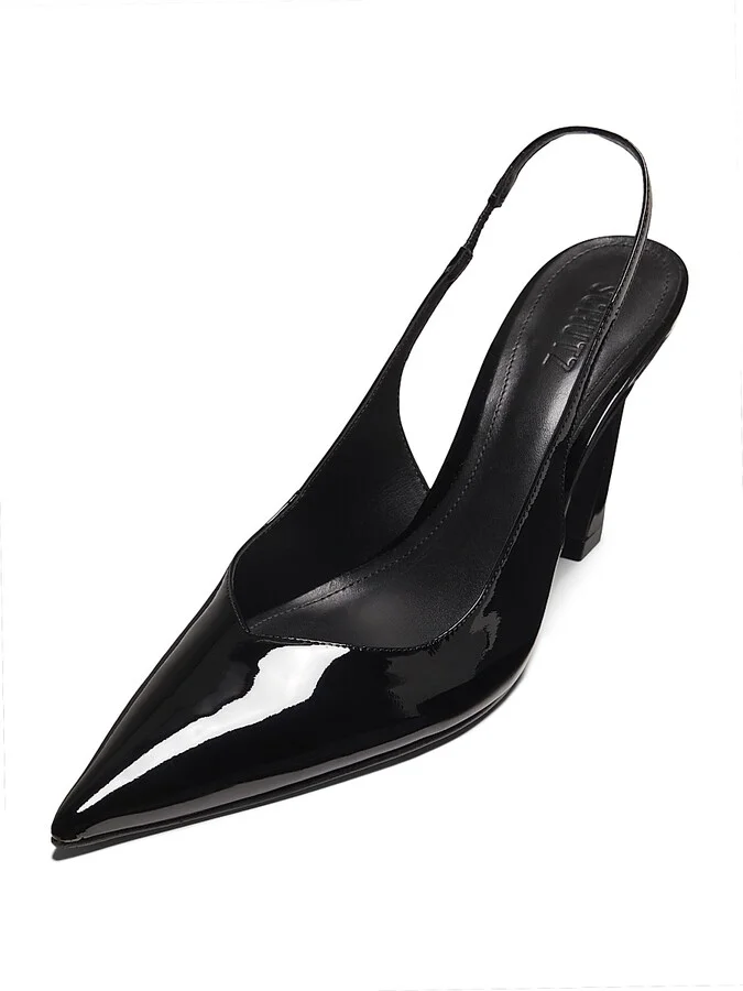 Women's Lexi 90MM Patent Leather Slingback Pumps - Vino - Size 5 - Image 7