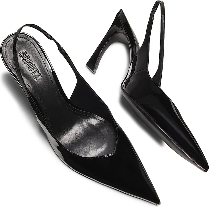 Women's Lexi 90MM Patent Leather Slingback Pumps - Vino - Size 5 - Image 9