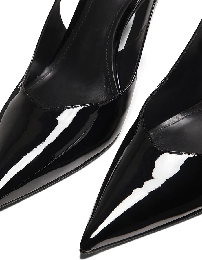 Women's Lexi 90MM Patent Leather Slingback Pumps - Vino - Size 5 - Image 10