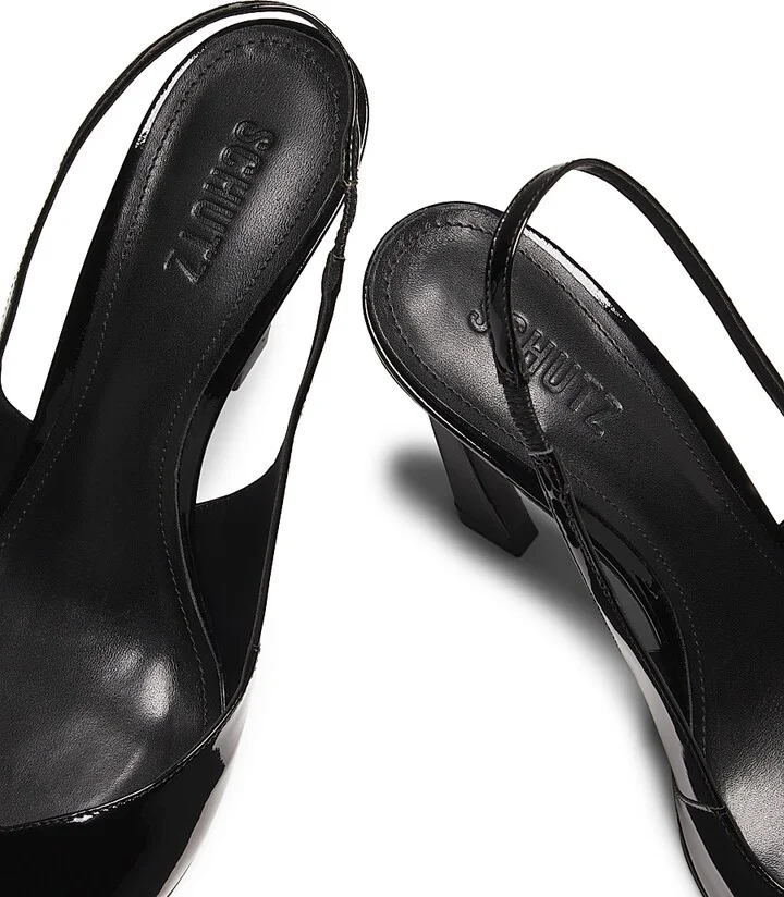 Women's Lexi 90MM Patent Leather Slingback Pumps - Vino - Size 5 - Image 11