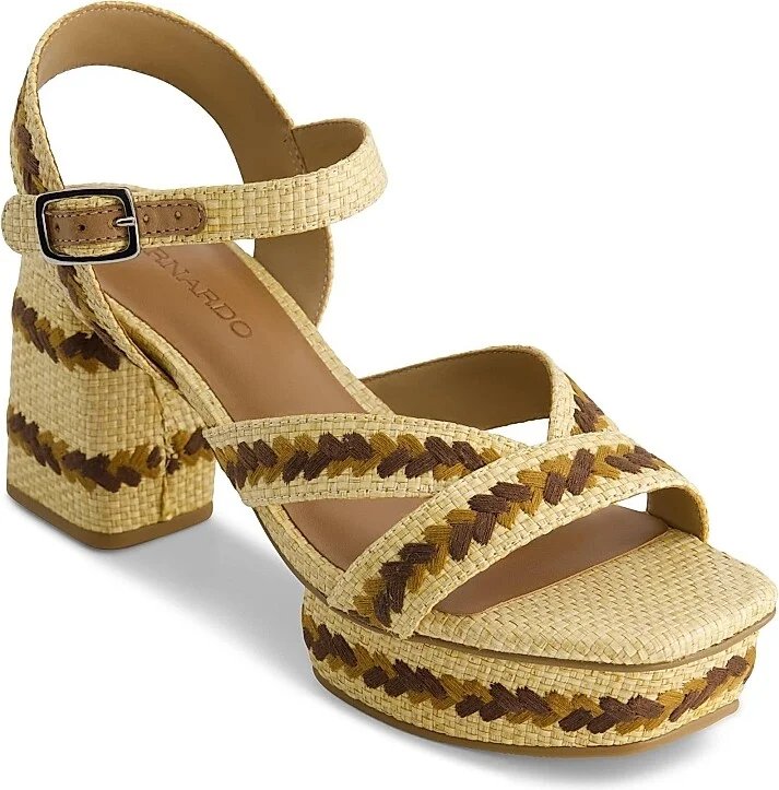 Women's Liana Embroidered Platform Sandals - Brown Multicolor - Size 6 - Image 9