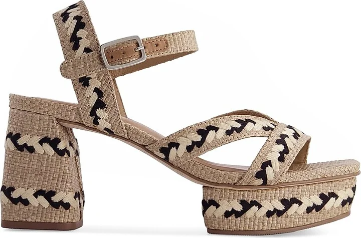 Women's Liana Embroidered Platform Sandals - Brown Multicolor - Size 6