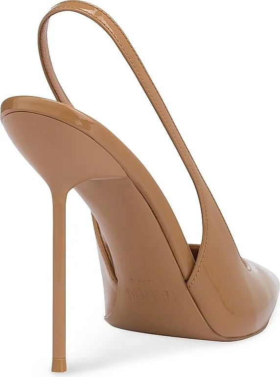 Women's Lidia 105MM Patent Leather Slingback Pumps - Beige - Size 8.5 - Image 3