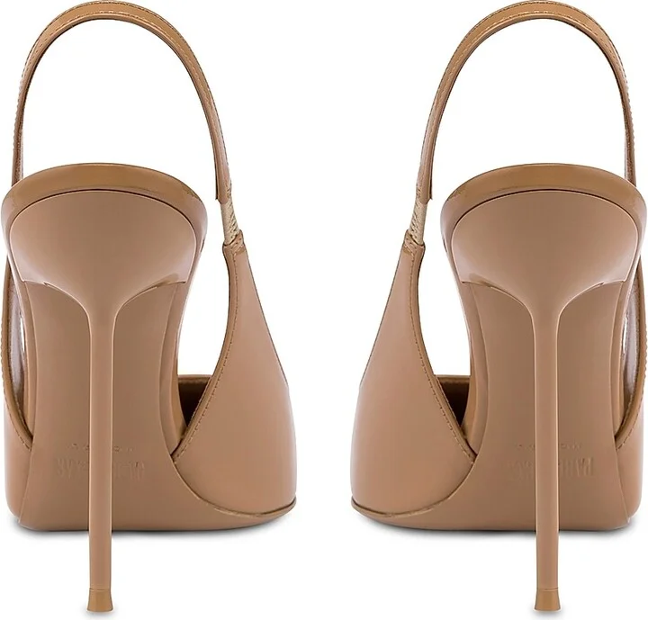 Women's Lidia 105MM Patent Leather Slingback Pumps - Beige - Size 8.5 - Image 5