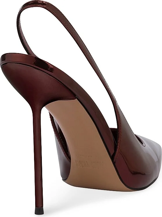 Women's Lidia 105MM Patent Leather Slingback Pumps - Wine - Size 8.5 - Image 3