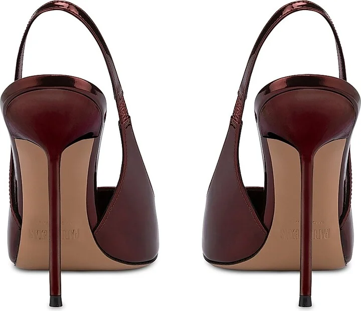 Women's Lidia 105MM Patent Leather Slingback Pumps - Wine - Size 8.5 - Image 5