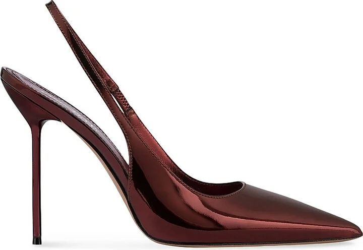 Women's Lidia 105MM Patent Leather Slingback Pumps - Wine - Size 8.5