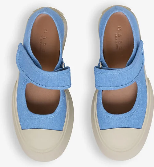 Womens Light Blue Branded Contrast-Sole Cotton Low-Top Trainers Eur 39 / 6 Uk Women - Image 2