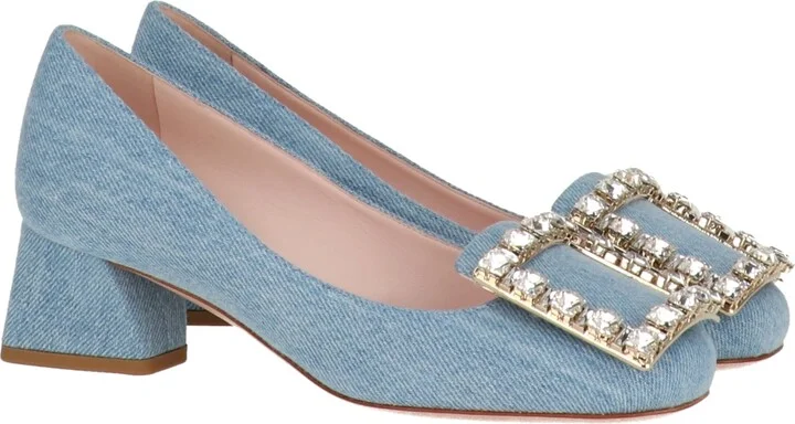Womens Light Blue Pump