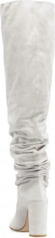 Women's Light Gray Histyle Perla Suede Over-the-knee Boot - Image 3