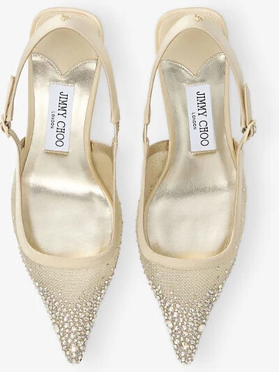 Womens Light Soft Gold Amel 50 Slingback Mesh Heeled Courts Eur 38.5 / 5.5 Uk Women - Image 2