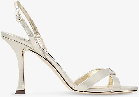 Womens Light Soft Gold Elsy 90 Shimmer-Suede Heeled Sandals Eur 38.5 / 5.5 Uk Women