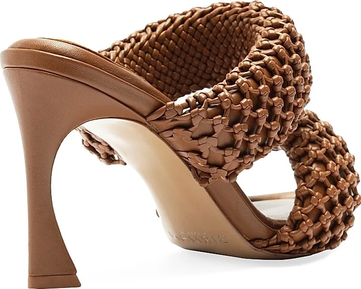 Women's Lilla 85MM Woven Leather Sandals - Espresso - Size 5 - Image 4