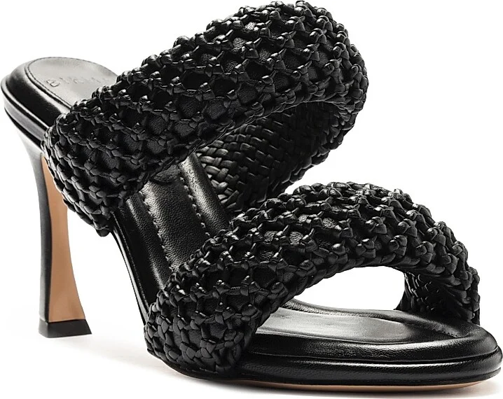 Women's Lilla 85MM Woven Leather Sandals - Espresso - Size 5 - Image 9