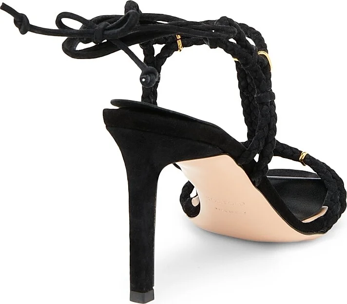 Women's Lily 85MM Suede Strappy Sandals - Black - Size 6 - Image 2