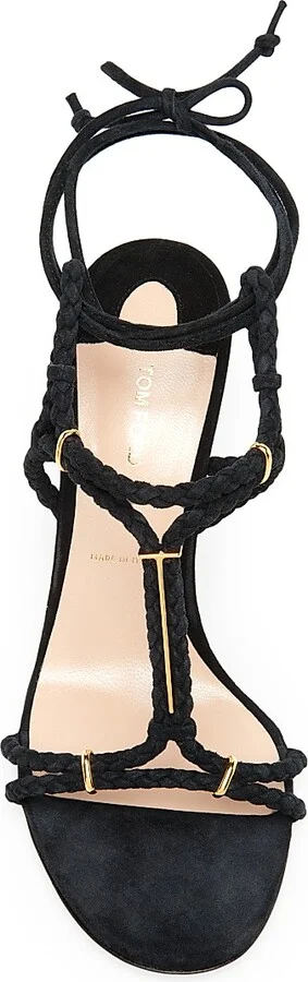 Women's Lily 85MM Suede Strappy Sandals - Black - Size 6 - Image 4