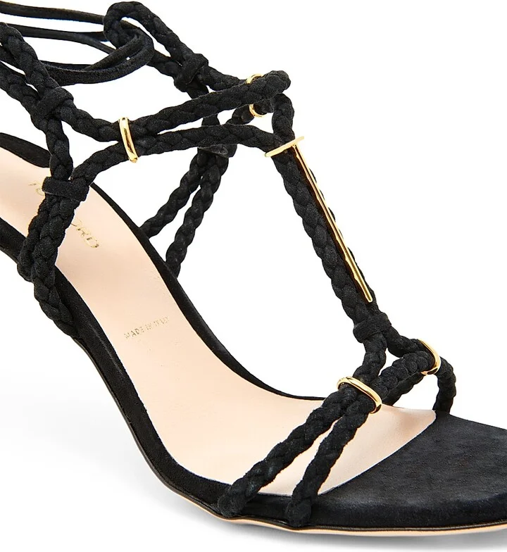 Women's Lily 85MM Suede Strappy Sandals - Black - Size 6 - Image 5