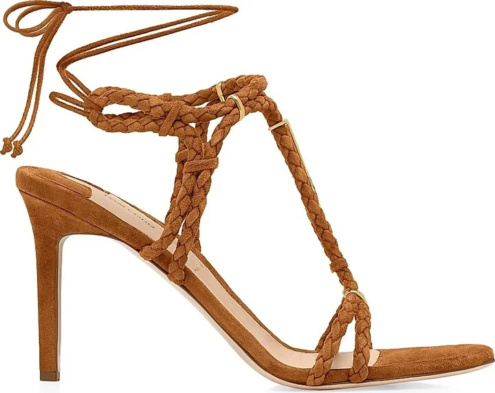 Women's Lily 85MM Suede Strappy Sandals - Black - Size 6 - Image 7