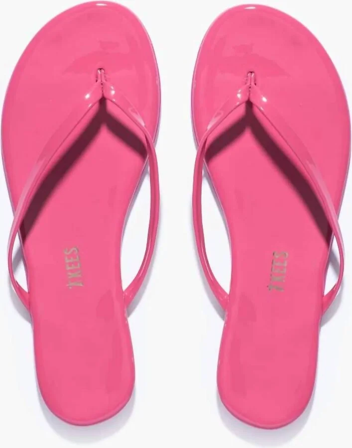 Women's Lily Patent Flip-Flop Sandals In Hot Pink