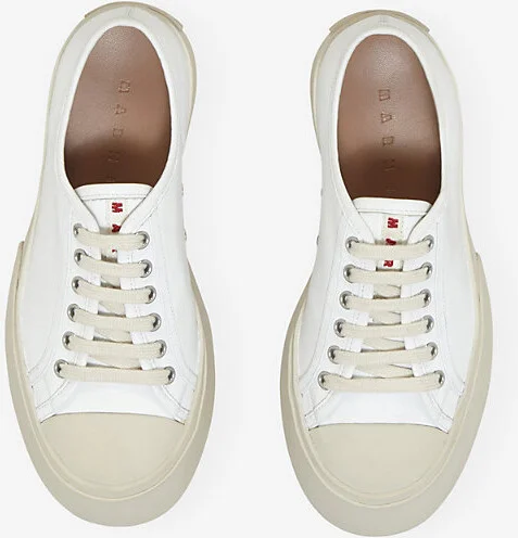 Womens Lily White Pablo Platform-Sole Leather Low-Top Trainers Eur 40 / 7 Uk Women - Image 2