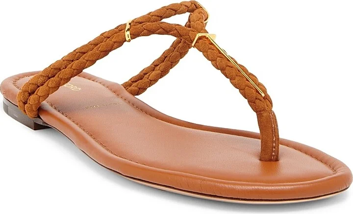 Women's Lily Woven Suede T-Strap Sandals - Pecan - Size 6 - Image 2