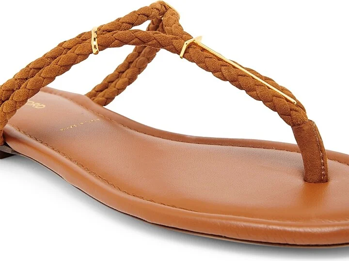 Women's Lily Woven Suede T-Strap Sandals - Pecan - Size 6 - Image 5