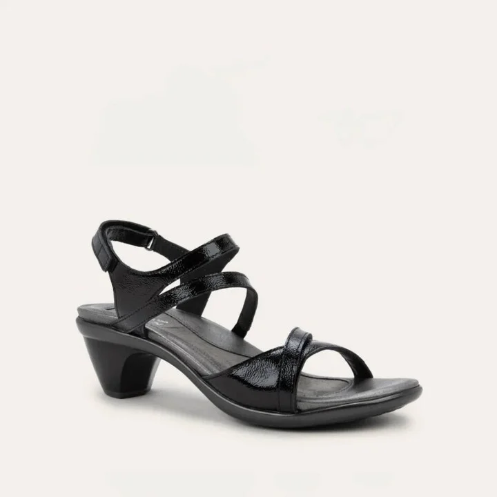 Women's Limit Sandals - Medium In Black Crinkle Patent
