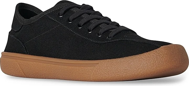 Women's Linen-Blend Low-Top Sneakers - Black - Size 5 - Image 2