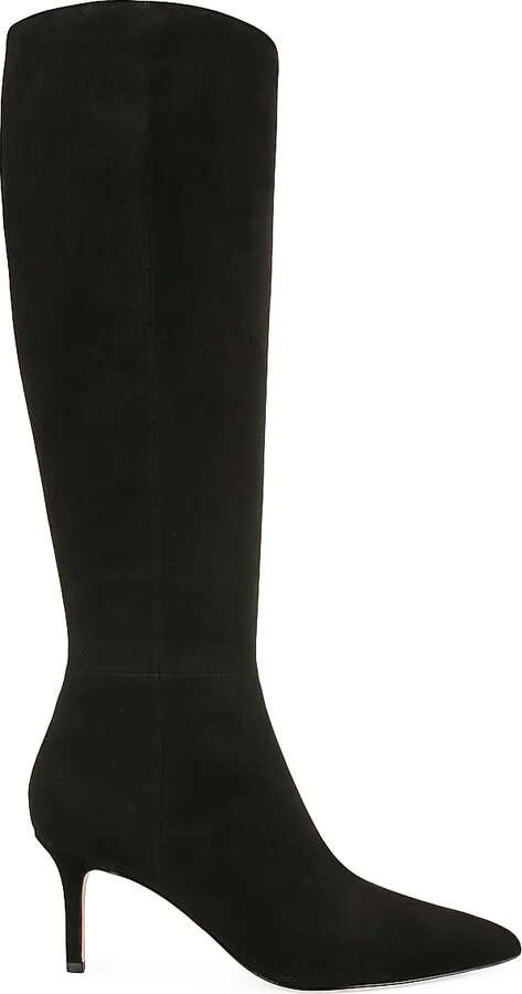 Women's Lisa 70MM Tall-Shaft Suede Boots - Black - Size 10