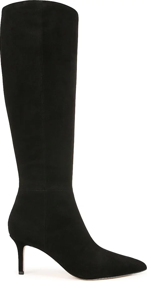 Women's Lisa 70MM Tall-Shaft Wide-Calf Suede Boots - Black - Size 10