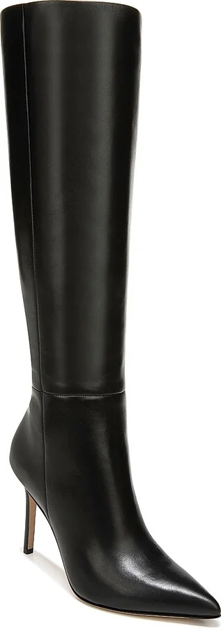 Women's Lisa 95MM Knee-High Wide-Calf Leather Boots - Black - Size 7.5 - Image 2