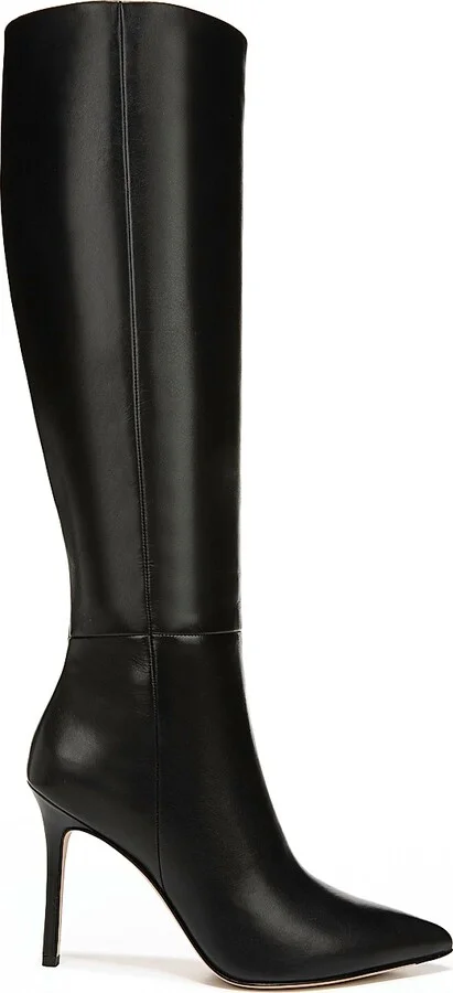 Women's Lisa 95MM Knee-High Wide-Calf Leather Boots - Black - Size 7.5