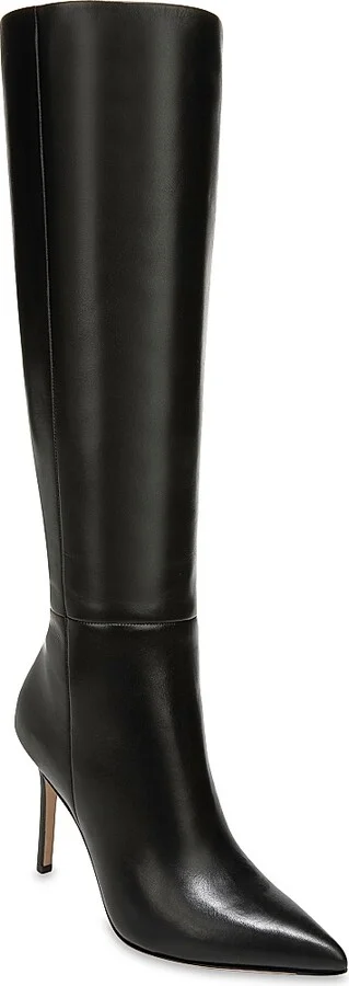 Women's Lisa Leather High-Heel Boots - Espresso - Size 9.5 - Image 6