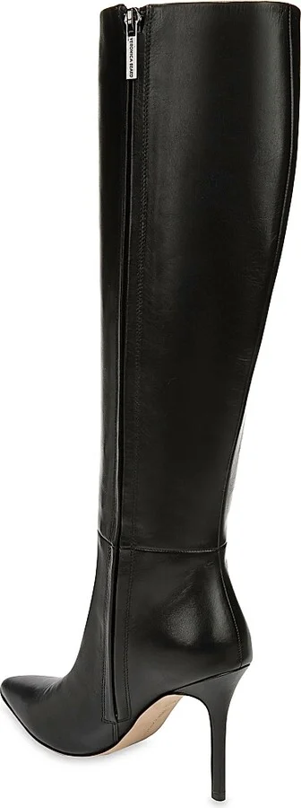 Women's Lisa Leather High-Heel Boots - Espresso - Size 9.5 - Image 7