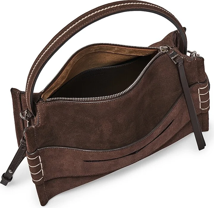 Women's Loafer Leather Top Handle Bag - Black - Image 8