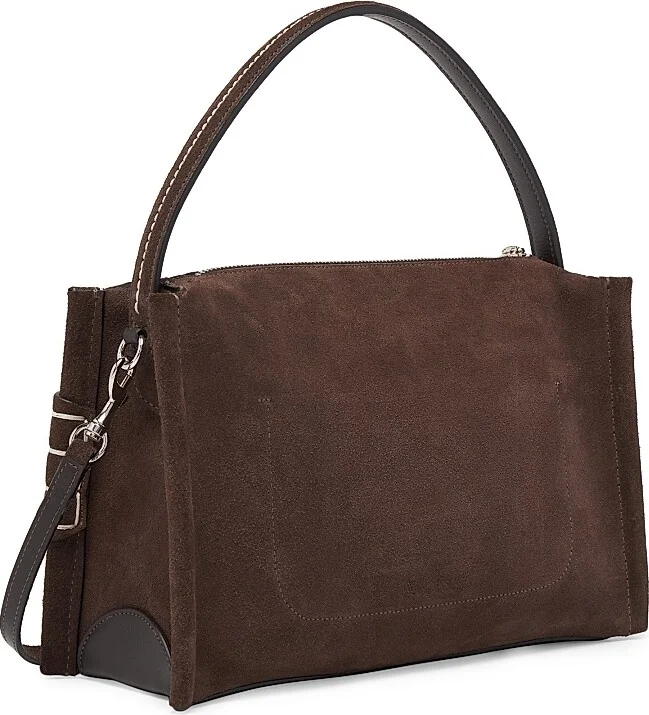 Women's Loafer Leather Top Handle Bag - Black - Image 9