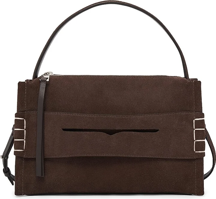 Women's Loafer Leather Top Handle Bag - Black - Image 11