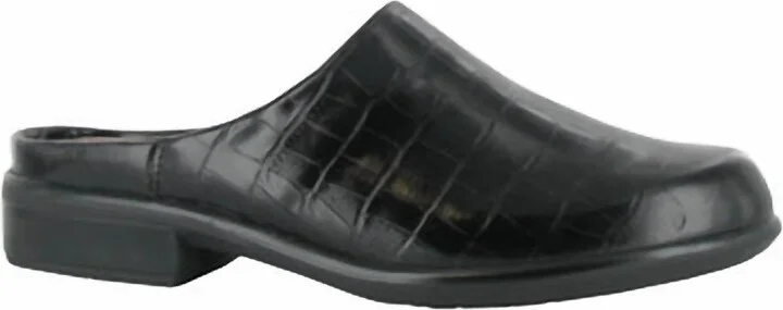 Women's Lodos Mule In Black Croc Leather