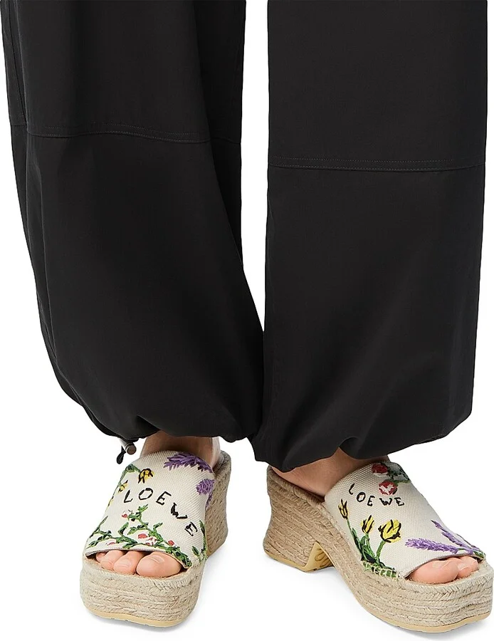 Women's LOEWE x Paula's Ibiza Petal 80MM Embroidered Espadrilles - Cream Multicolor - Size 6 - Image 5