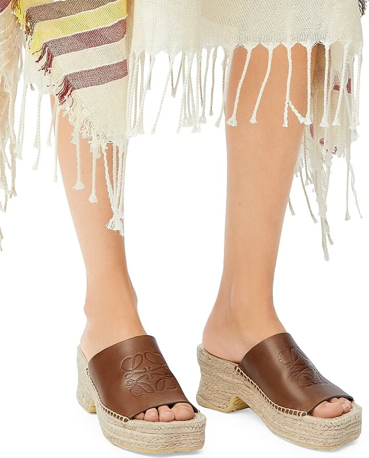 Women's LOEWE x Paula's Ibiza Petal 80MM Platform Espadrilles - Brown - Size 6 - Image 5